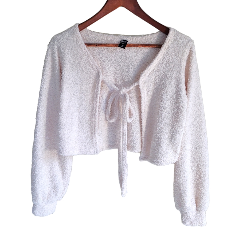 Dazy Long Sleeve Cradigan Cropped Top Women's Small